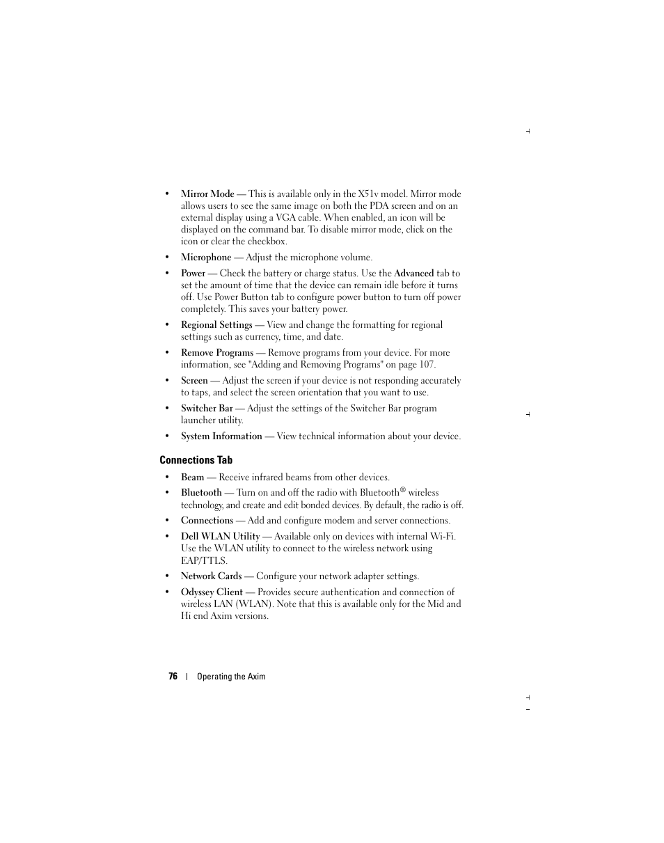 Dell Axim X51 User Manual | Page 76 / 142