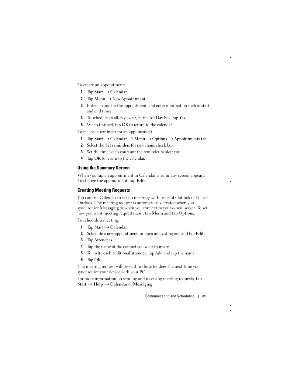 Dell Axim X51 User Manual | Page 81 / 142