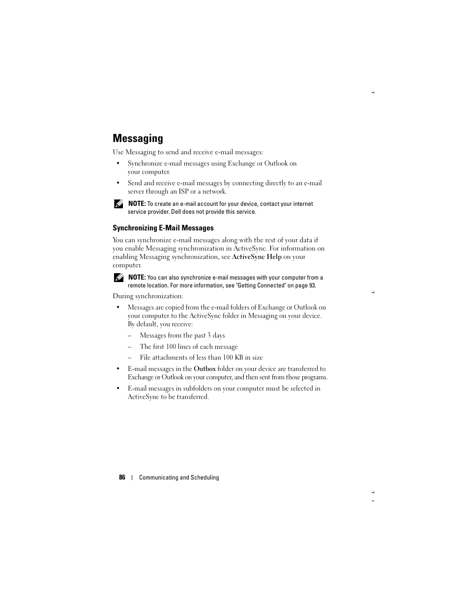 Messaging | Dell Axim X51 User Manual | Page 86 / 142