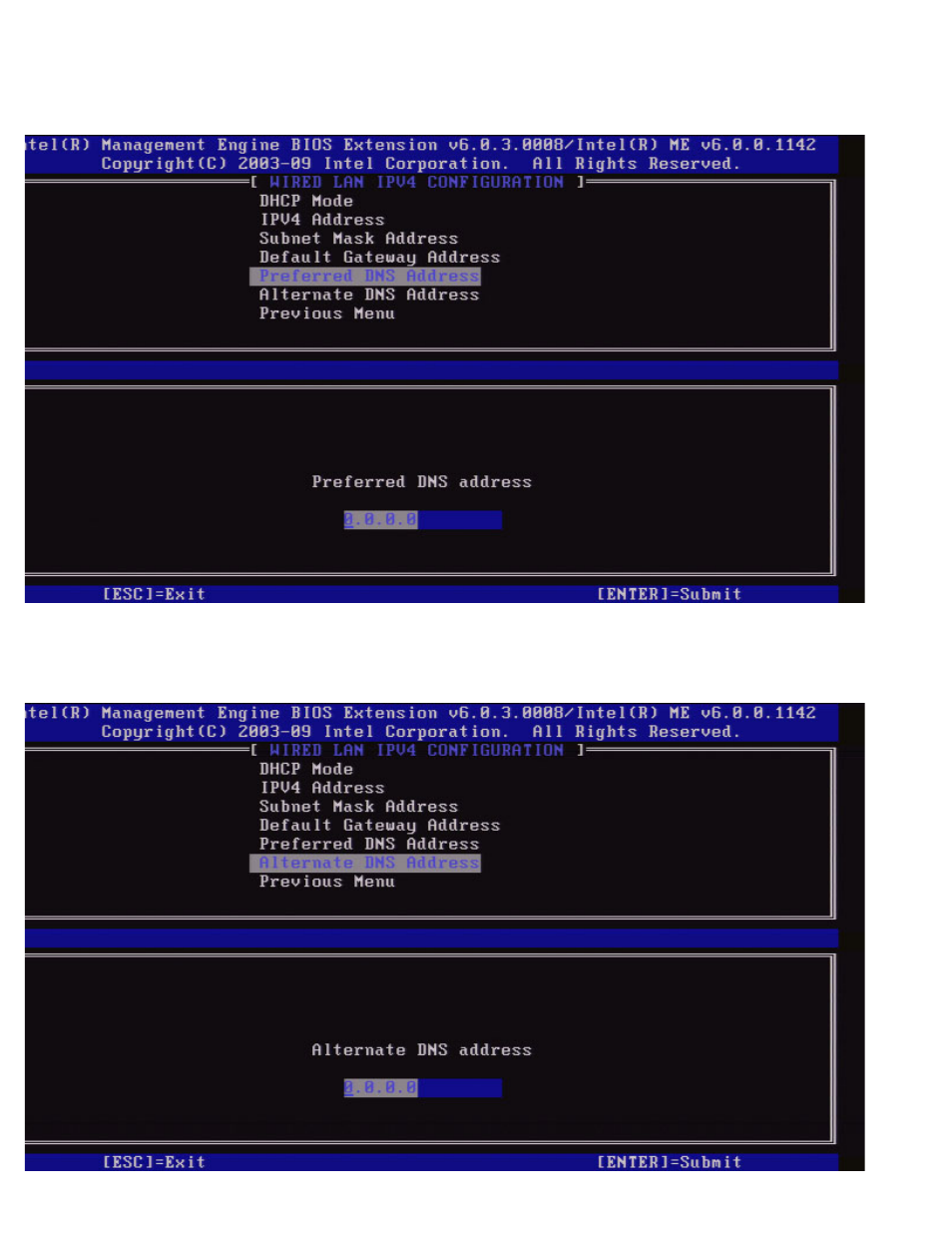 Preferred dns address, Alternate dns address | Dell OptiPlex 980 (Early 2010) User Manual | Page 22 / 101