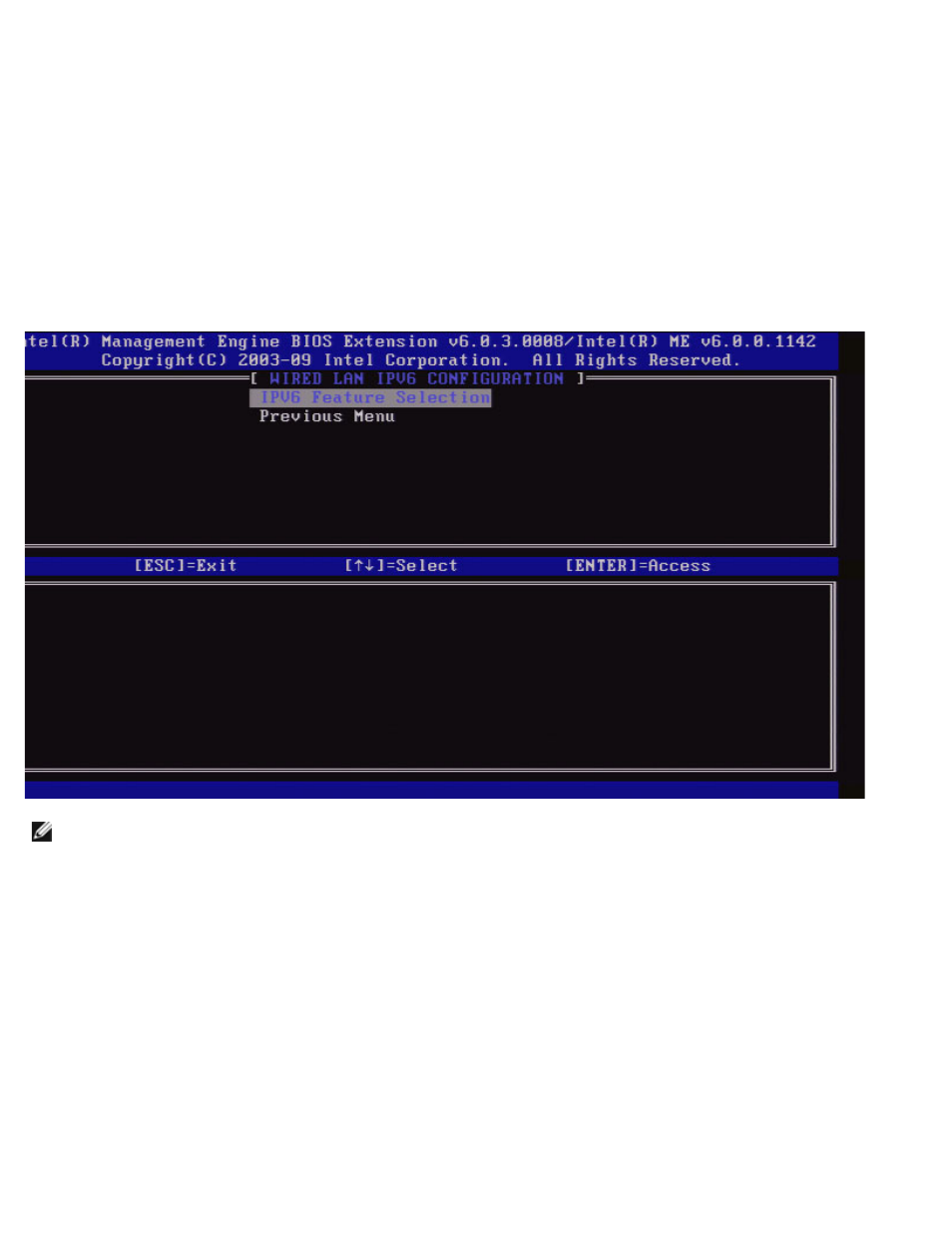 Previous menu, Wired lan ipv6 configuration | Dell OptiPlex 980 (Early 2010) User Manual | Page 23 / 101