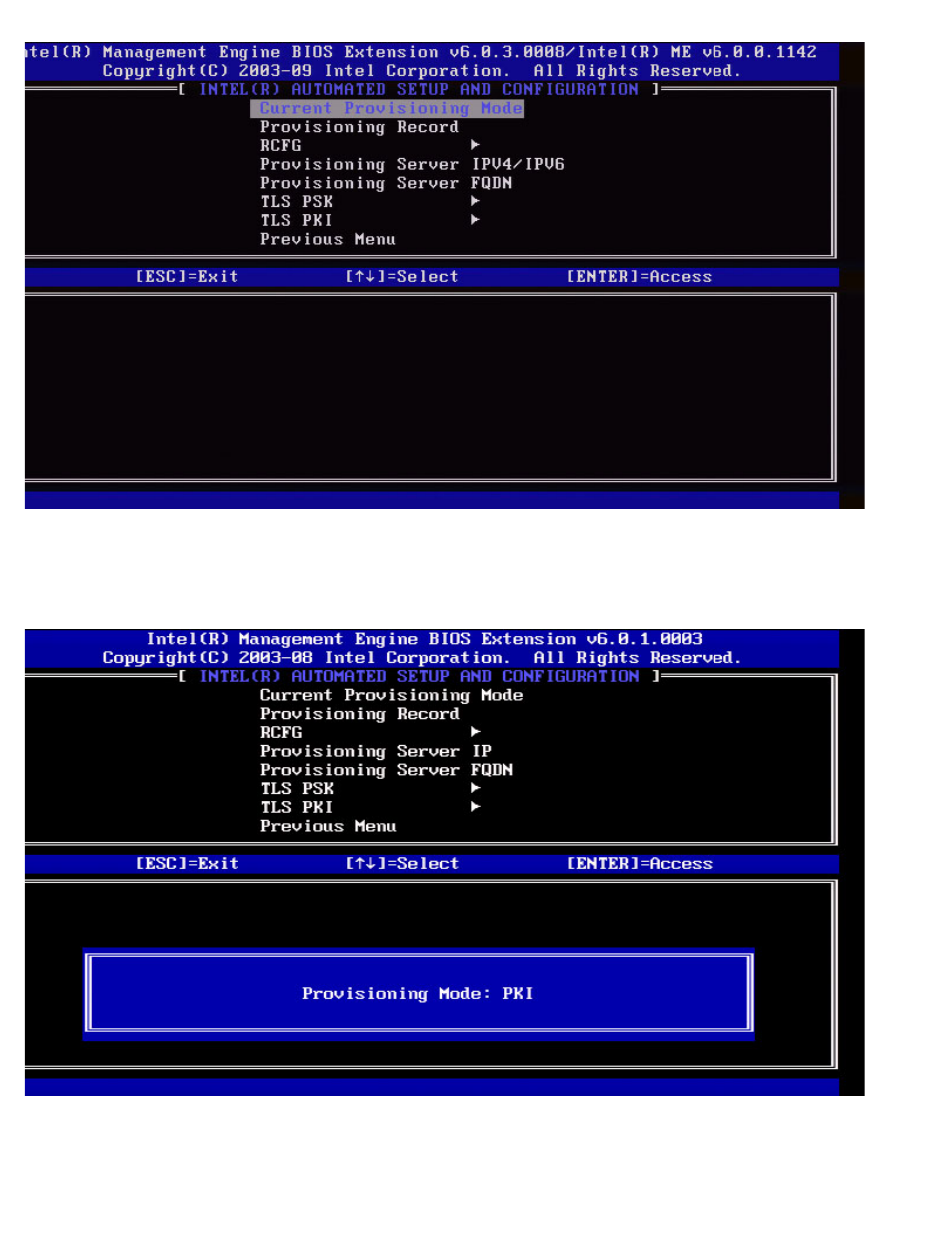 Current provisioning mode, Provisioning record | Dell OptiPlex 980 (Early 2010) User Manual | Page 33 / 101