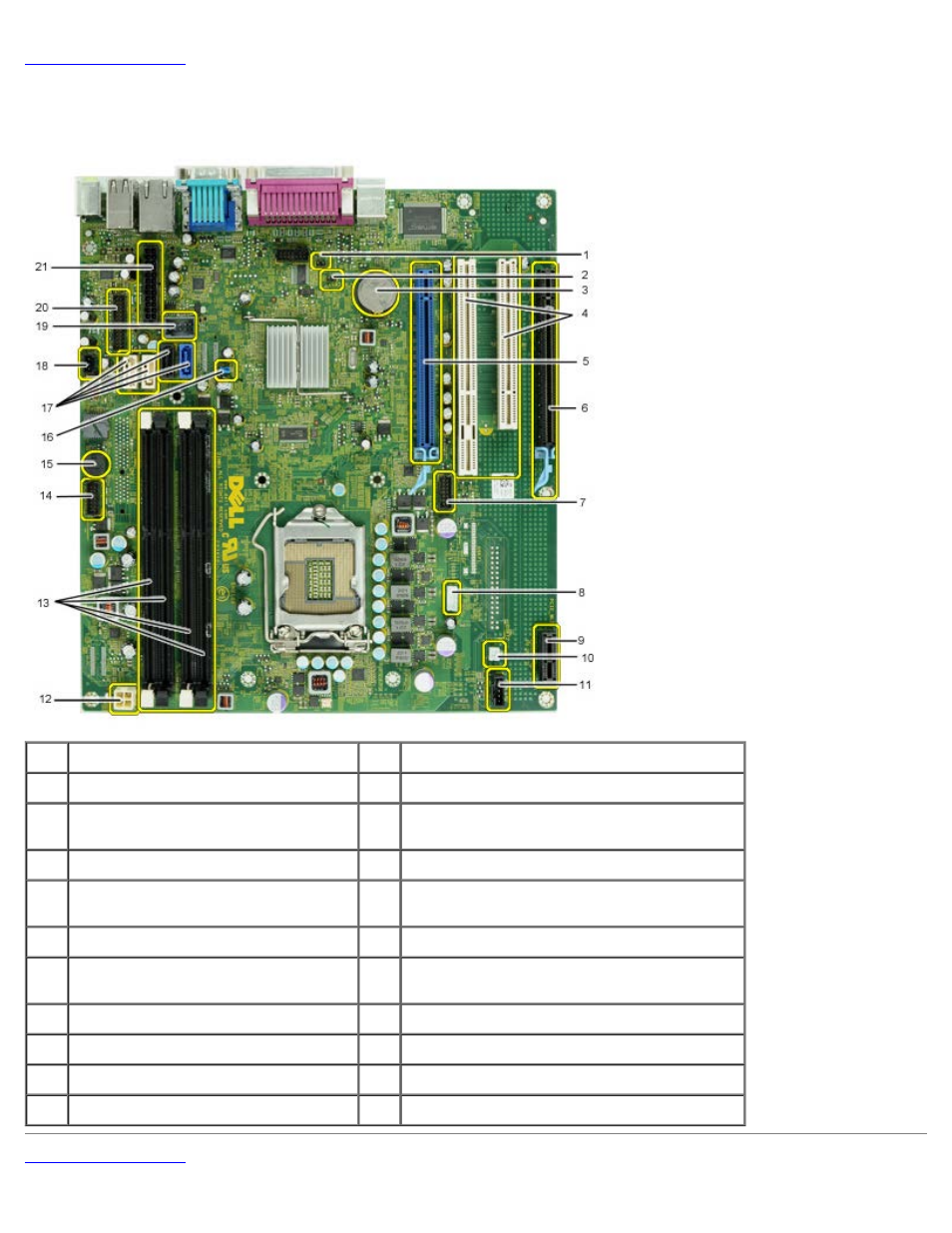 System board layout | Dell OptiPlex 980 (Early 2010) User Manual | Page 12 / 77