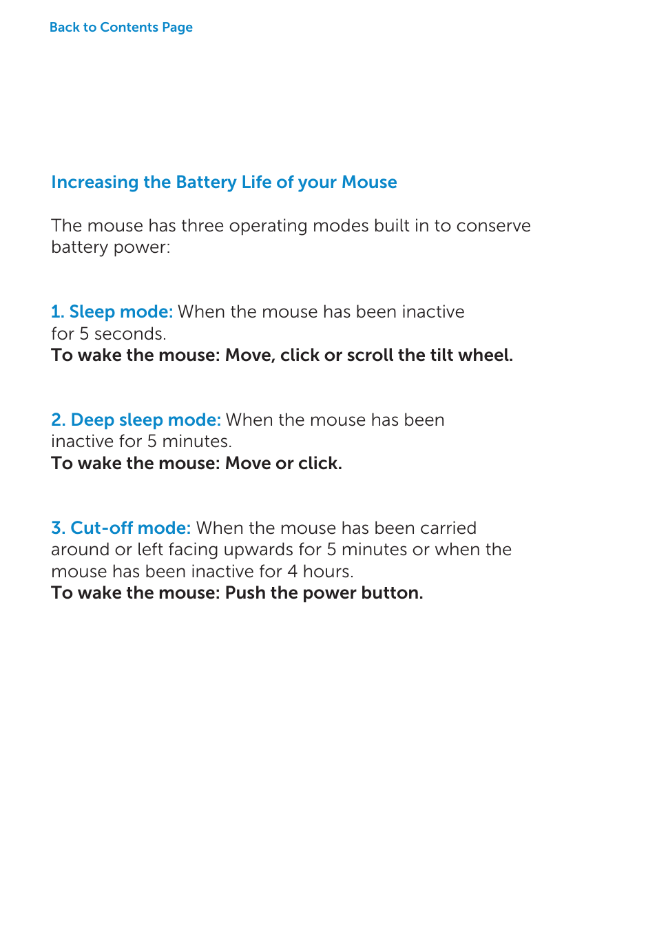 Increasing the battery life of your mouse | Dell Wireless Laser Mouse WM514 User Manual | Page 10 / 15