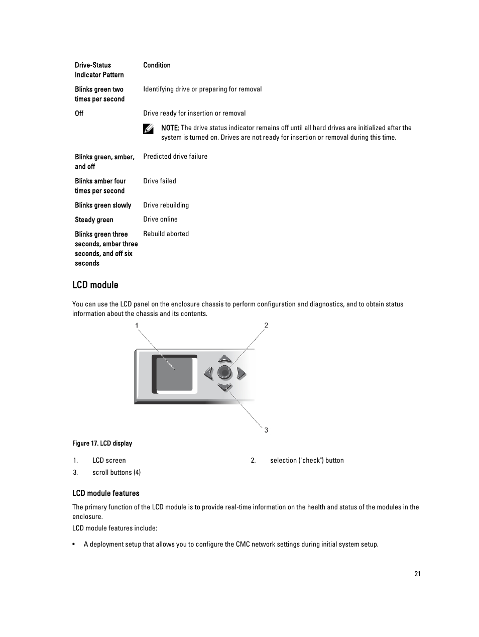 Lcd module | Dell PowerEdge VRTX User Manual | Page 21 / 150
