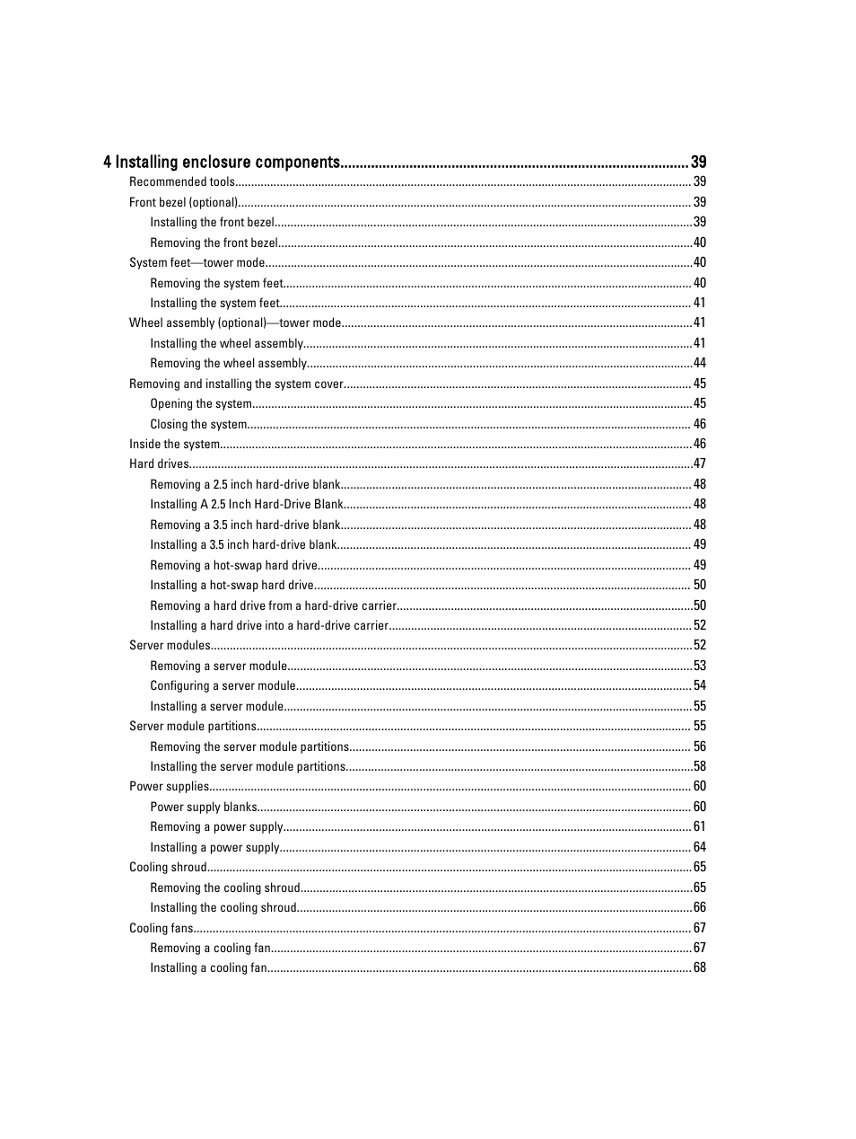 4 installing enclosure components | Dell PowerEdge VRTX User Manual | Page 4 / 150