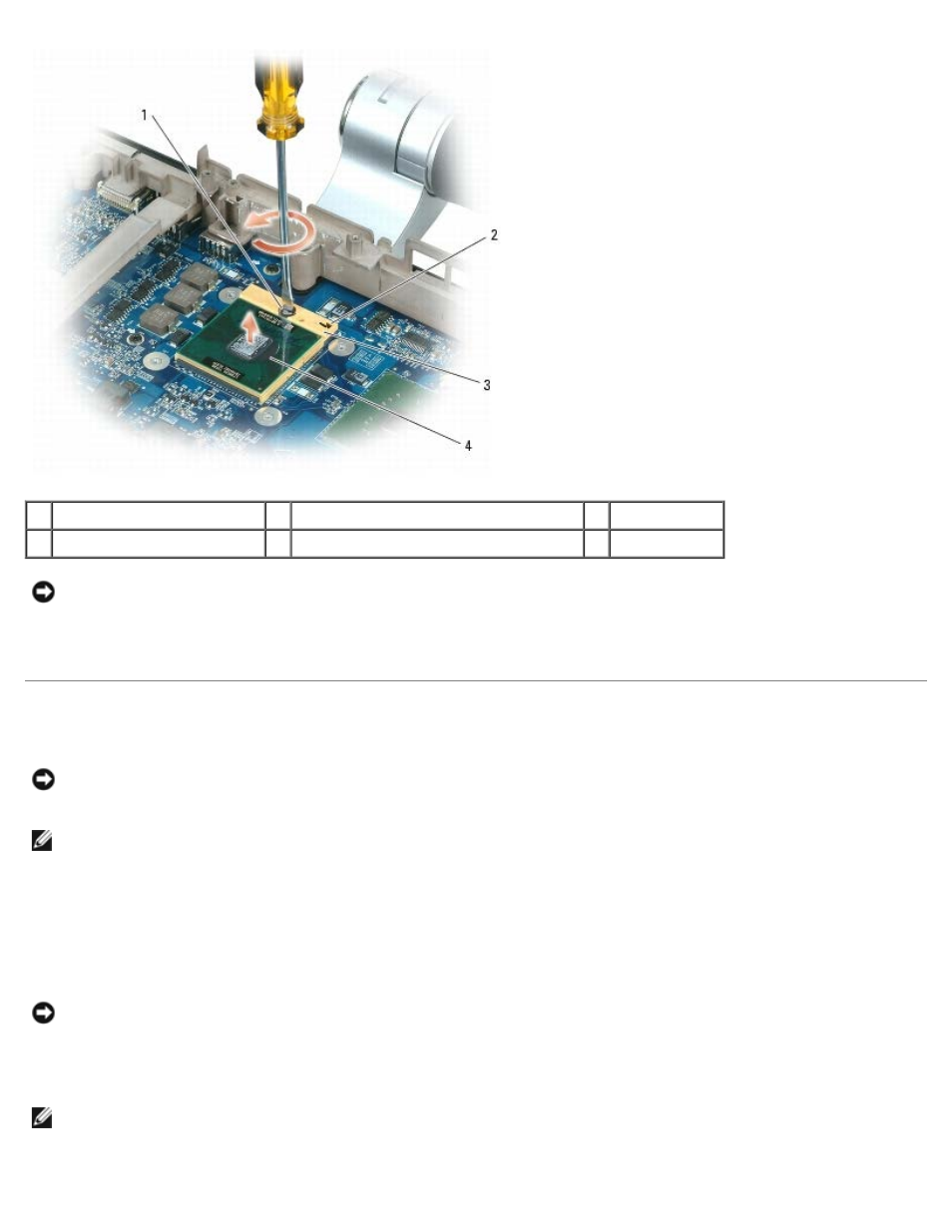 Replacing the processor module | Dell XPS M2010 (MXP061, Mid 2006) User Manual | Page 57 / 76
