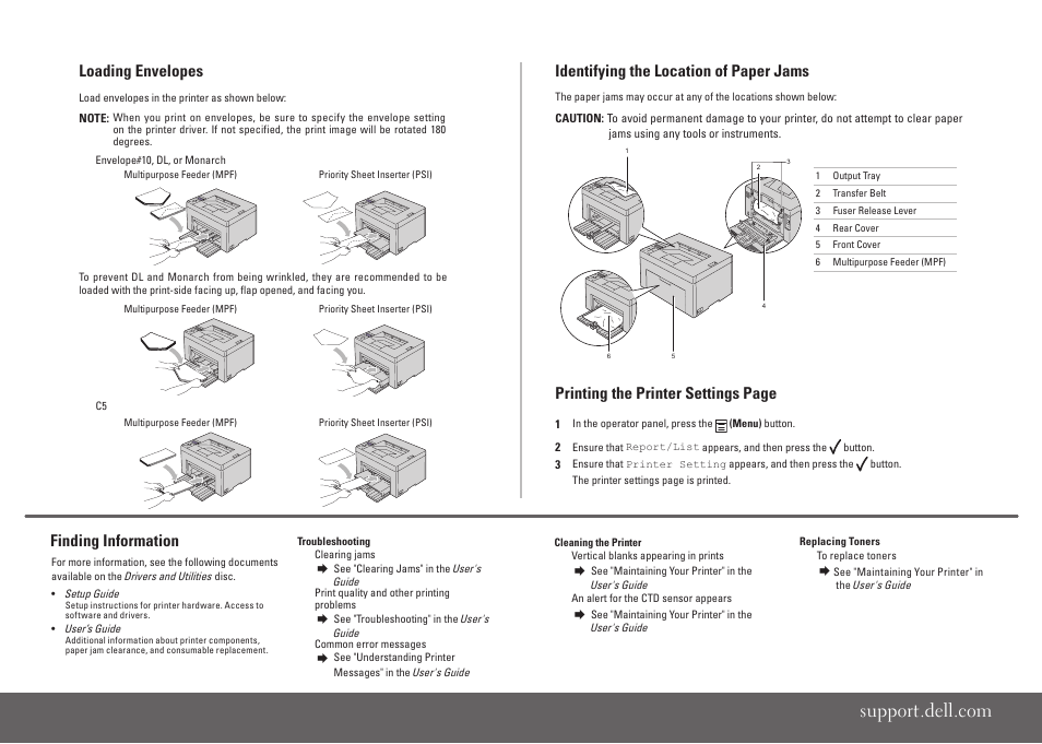 Dell 1350cnw Color Laser Printer User Manual | Page 2 / 2