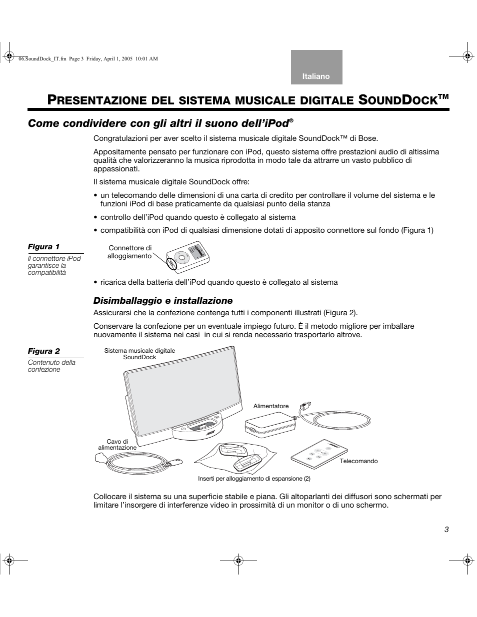 Resentazione del sistema musicale digitale, Ound, Come condividere con gli altri il suono dell’ipod | Bose SoundDock User Manual | Page 47 / 72