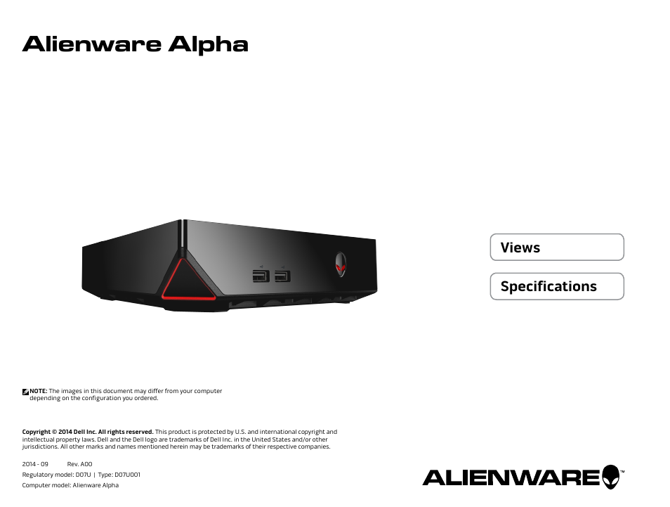 Dell Alienware Alpha (Late 2014) User Manual | 13 pages