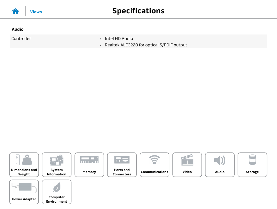 Audio, Specifications | Dell Alienware Alpha (Late 2014) User Manual | Page 10 / 13