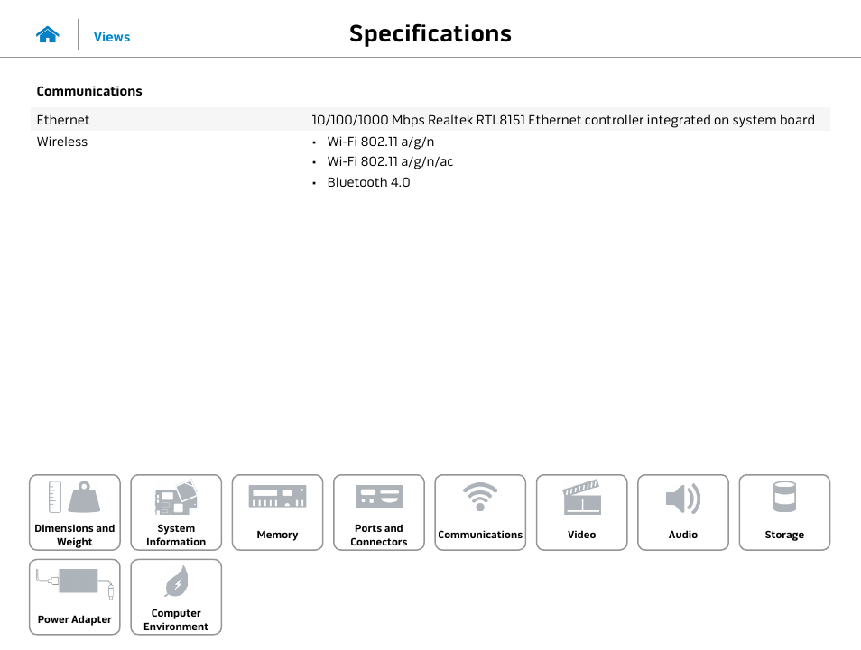 Communications, Specifications | Dell Alienware Alpha (Late 2014) User Manual | Page 8 / 13