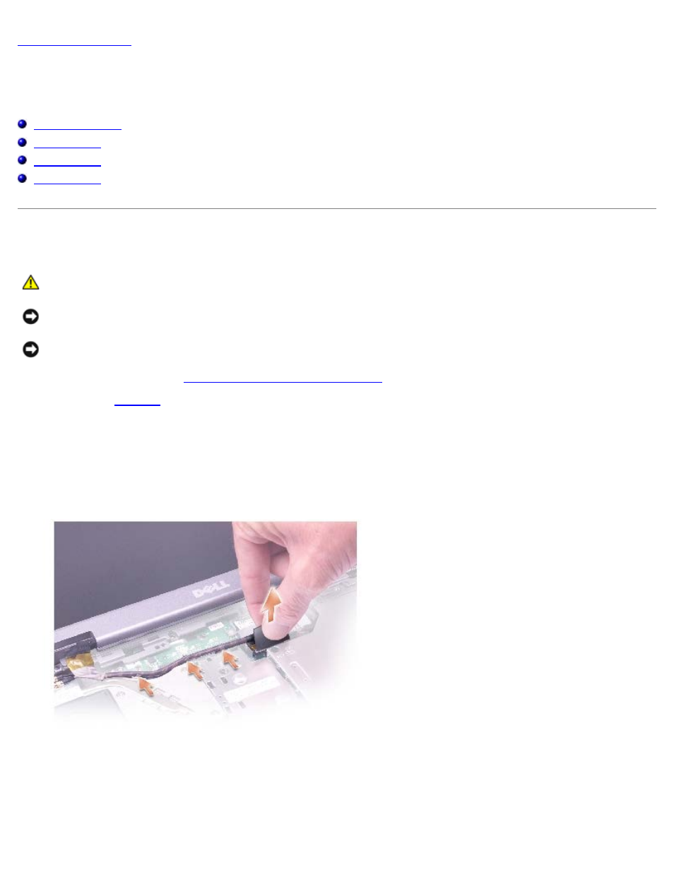 Display assembly and display latch, Display assembly | Dell Latitude D505 User Manual | Page 31 / 58