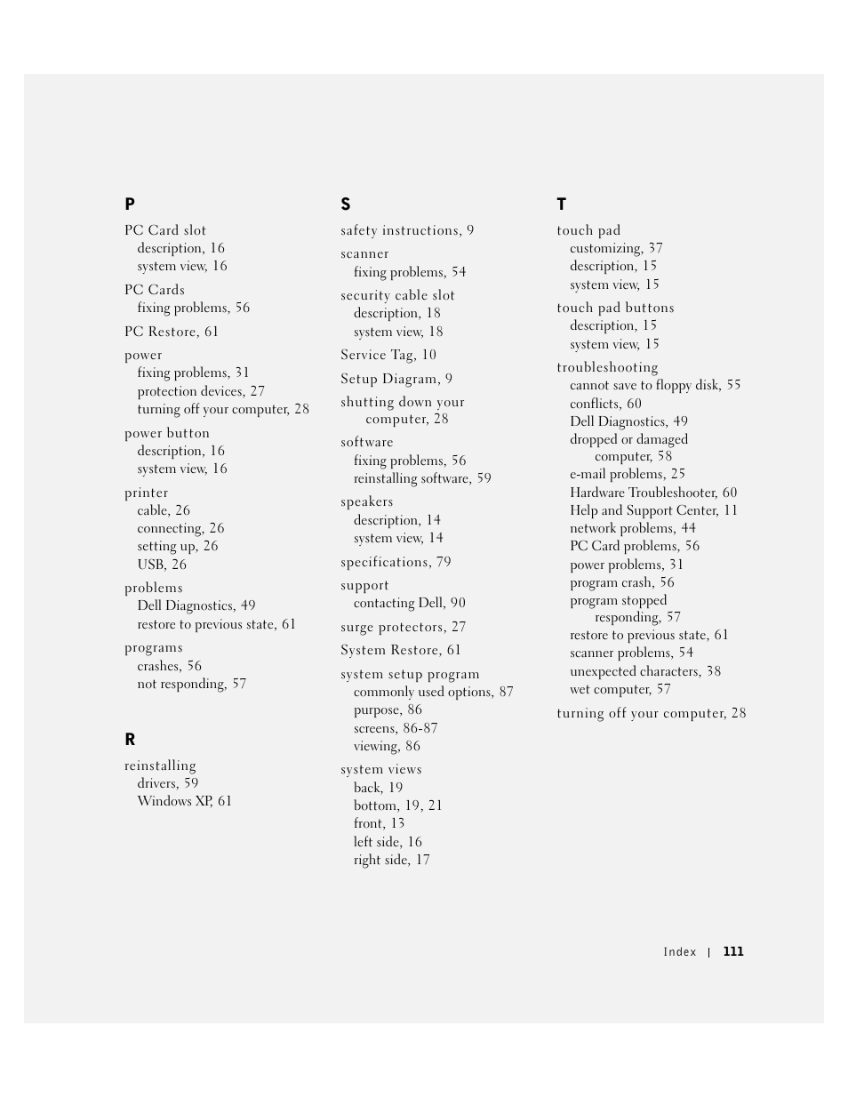 Dell Inspiron 1150 User Manual | Page 111 / 112