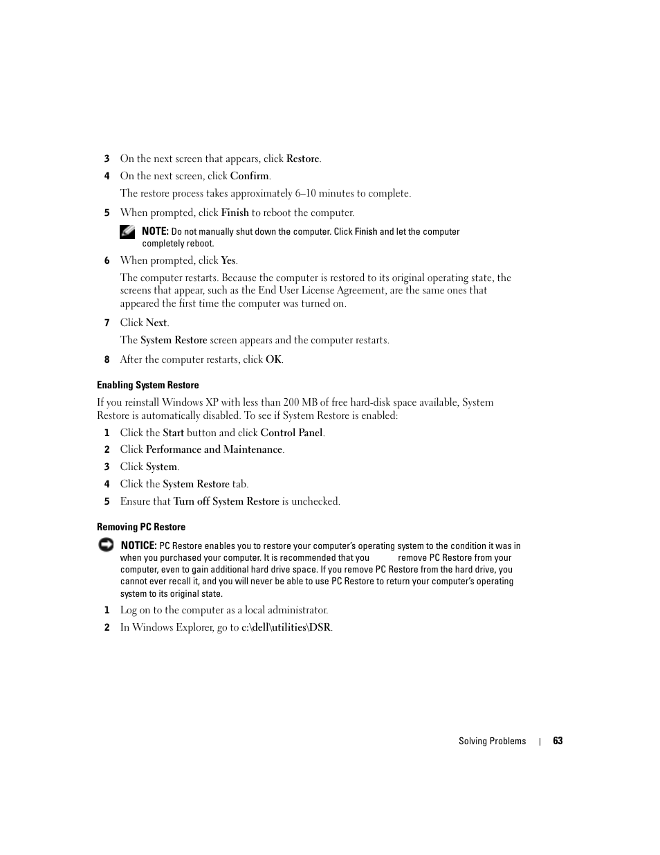 Dell Inspiron 1150 User Manual | Page 63 / 112