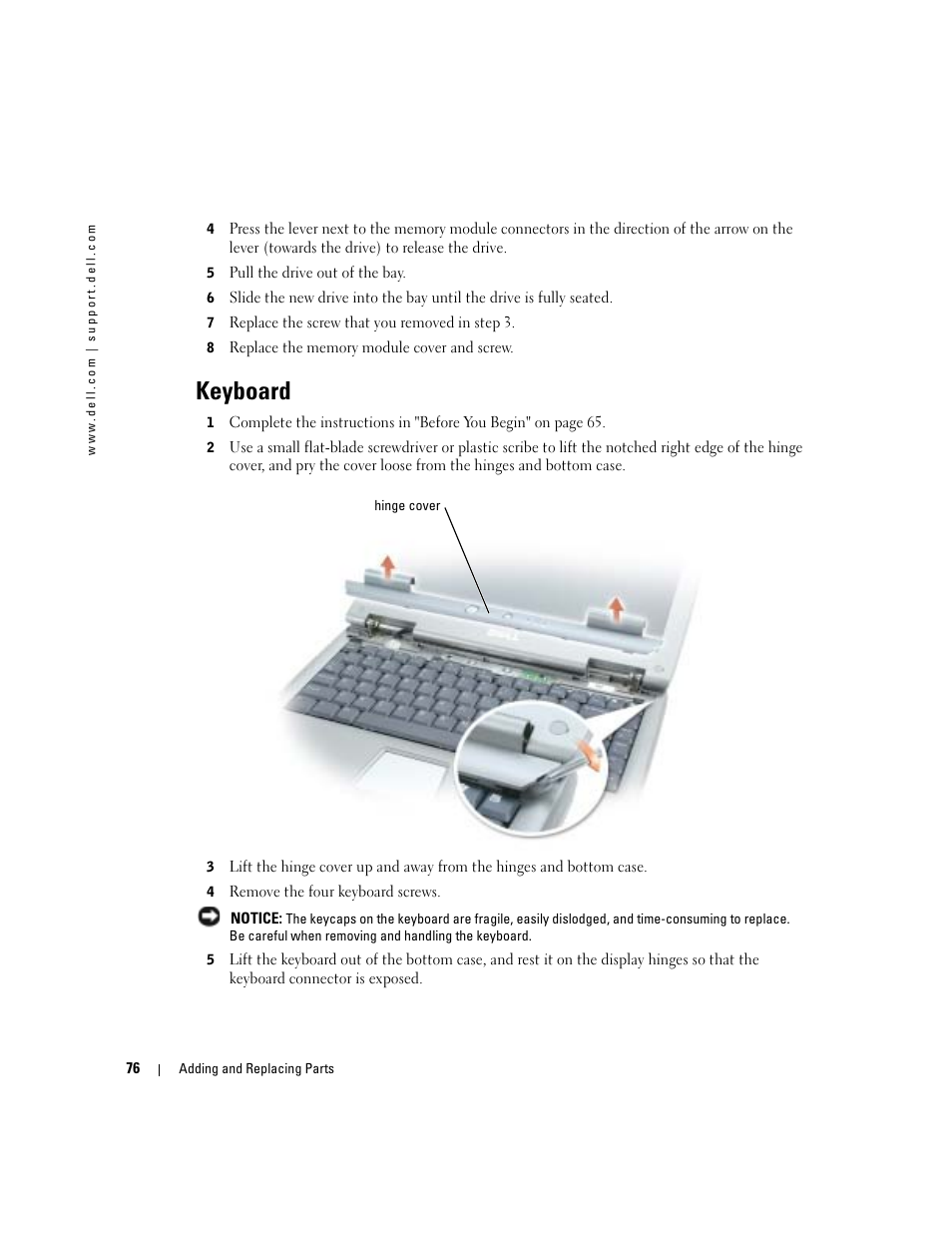 Keyboard | Dell Inspiron 1150 User Manual | Page 76 / 112