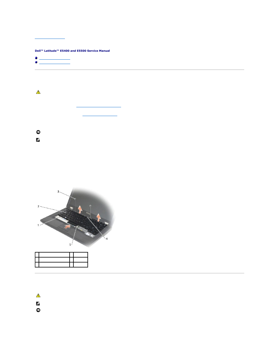 Keyboard, Removing the keyboard, Replacing the keyboard | Dell Latitude E5500 User Manual | Page 37 / 73