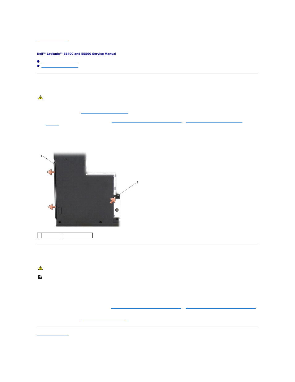 Optical drive, Removing the optical drive, Replacing the optical drive | Dell Latitude E5500 User Manual | Page 47 / 73