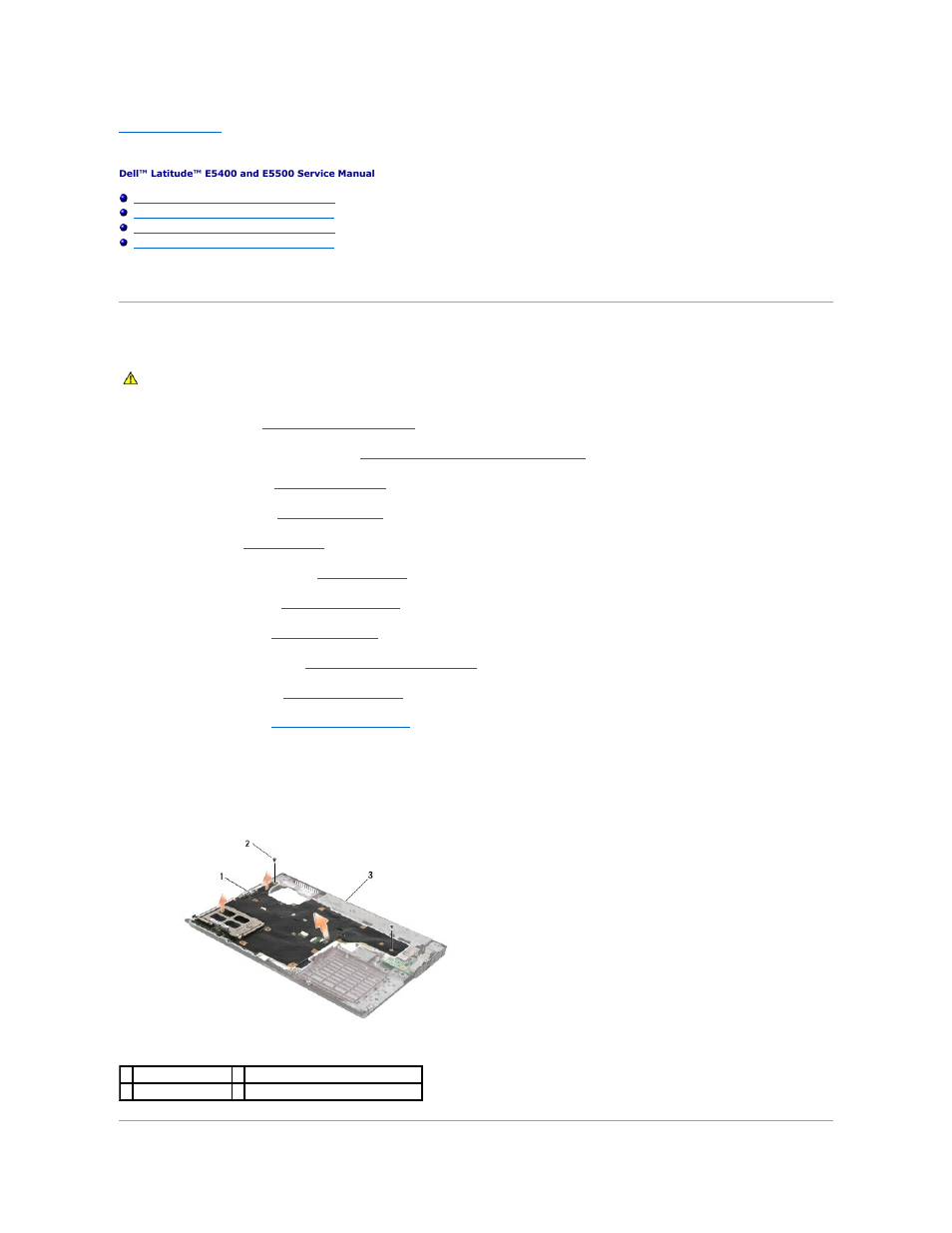 System board assembly, Removing the e5400 system board assembly | Dell Latitude E5500 User Manual | Page 57 / 73