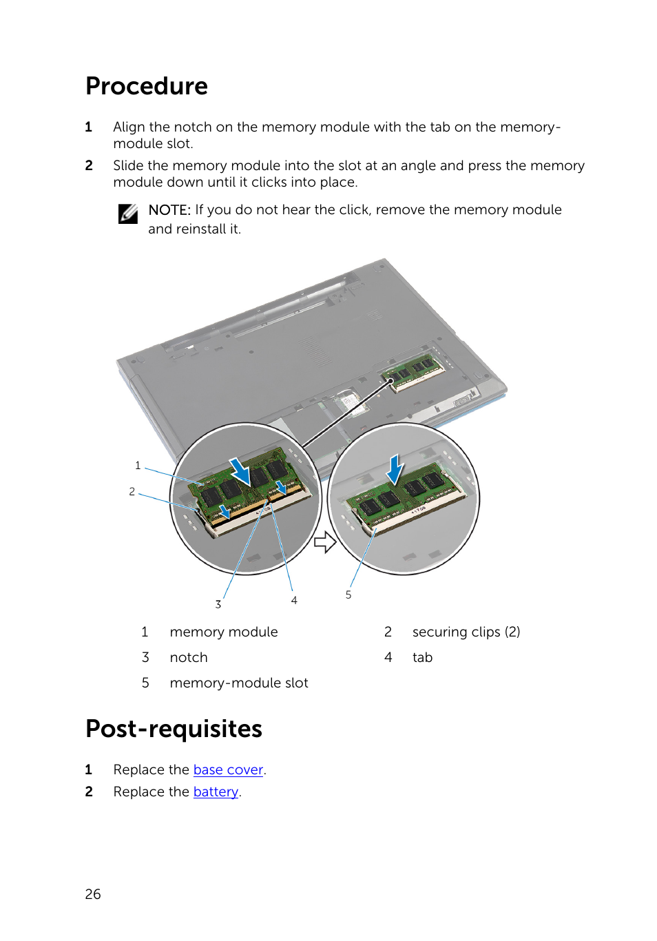 Procedure, Post-requisites | Dell Inspiron 15 (3541, Mid 2014) User Manual | Page 26 / 97