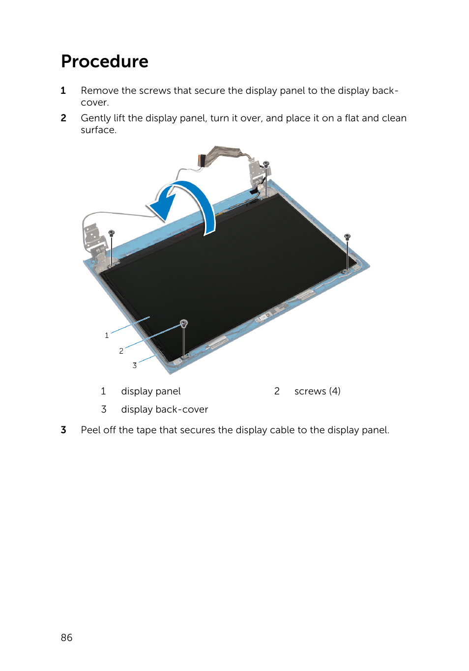 Procedure | Dell Inspiron 15 (3541, Mid 2014) User Manual | Page 86 / 97