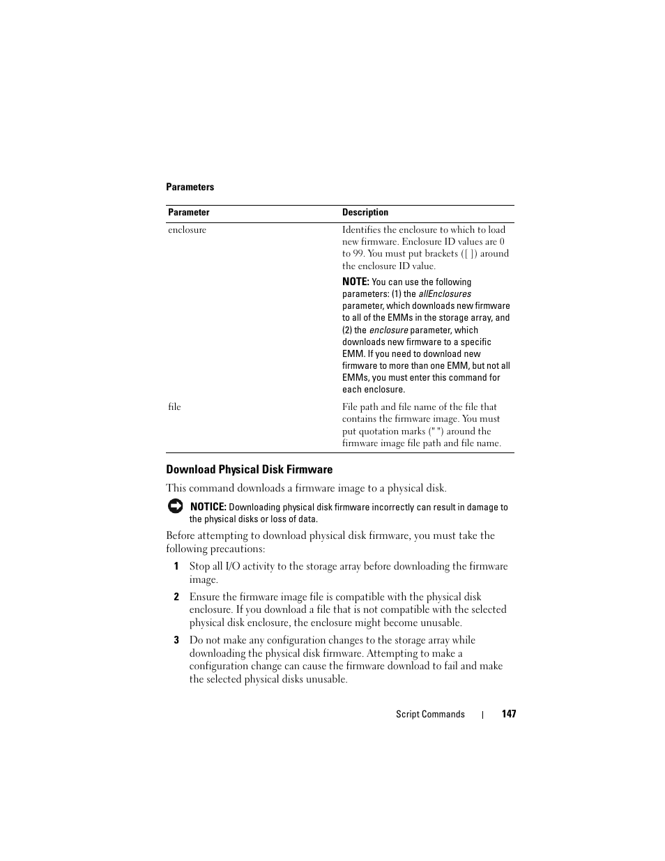 Download physical disk firmware | Dell PowerVault MD3000 User Manual | Page 147 / 246