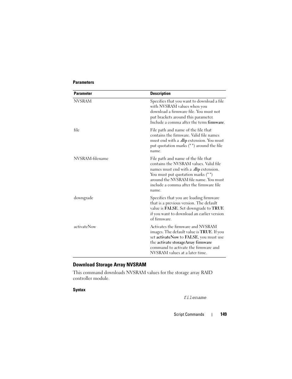 Download storage array nvsram | Dell PowerVault MD3000 User Manual | Page 149 / 246
