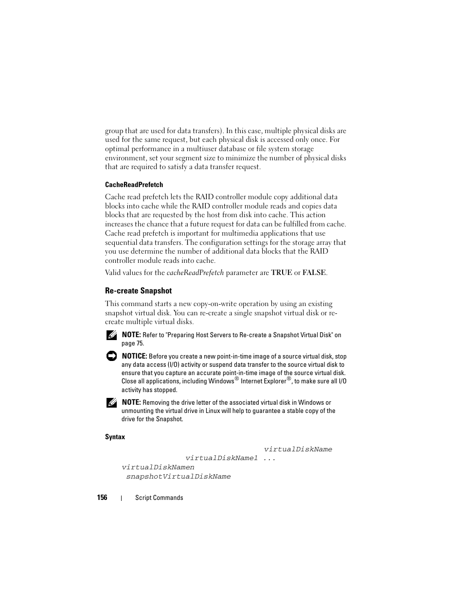 Re-create snapshot | Dell PowerVault MD3000 User Manual | Page 156 / 246