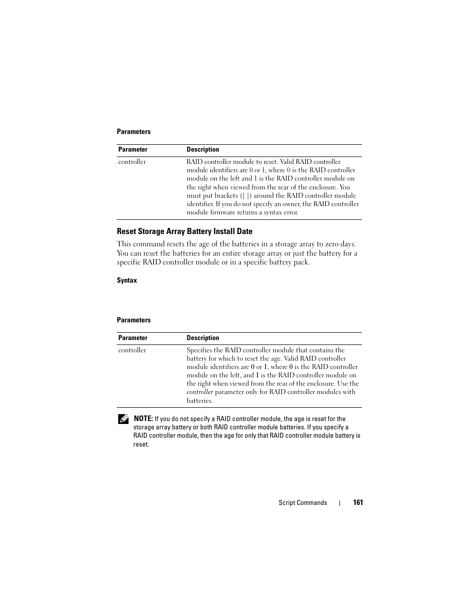 Reset storage array battery install date | Dell PowerVault MD3000 User Manual | Page 161 / 246