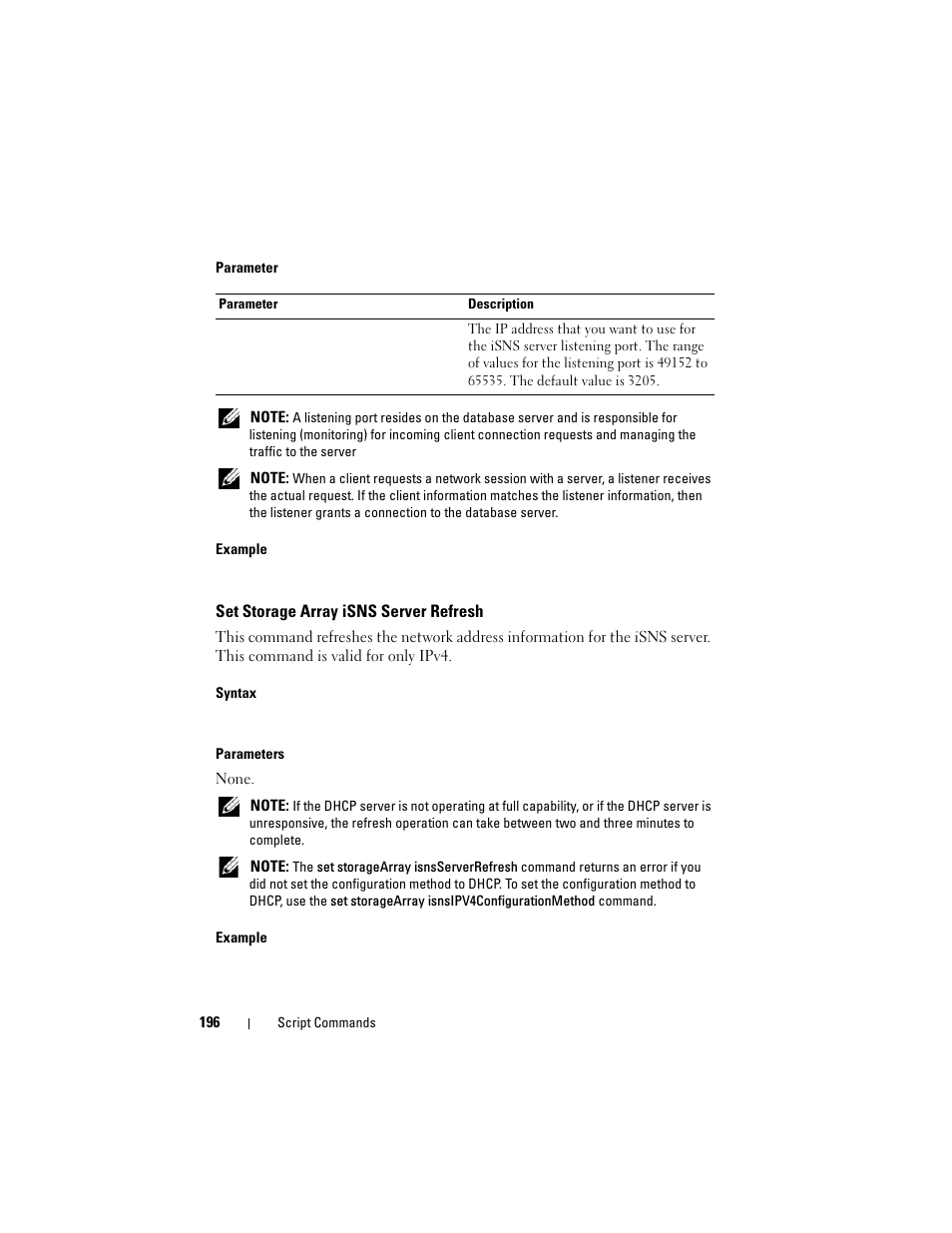 Set storage array isns server refresh | Dell PowerVault MD3000 User Manual | Page 196 / 246