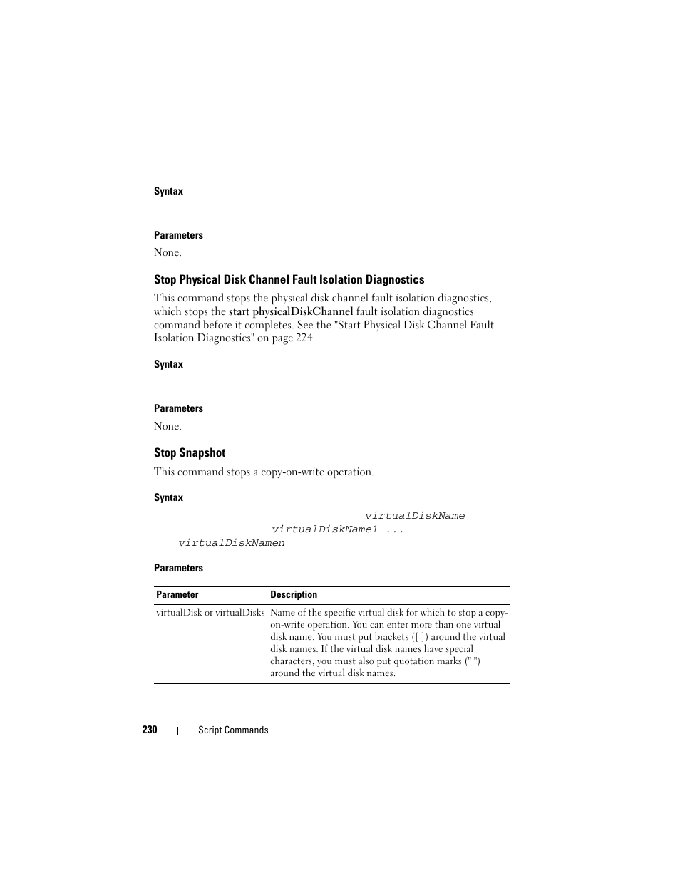 Stop snapshot | Dell PowerVault MD3000 User Manual | Page 230 / 246