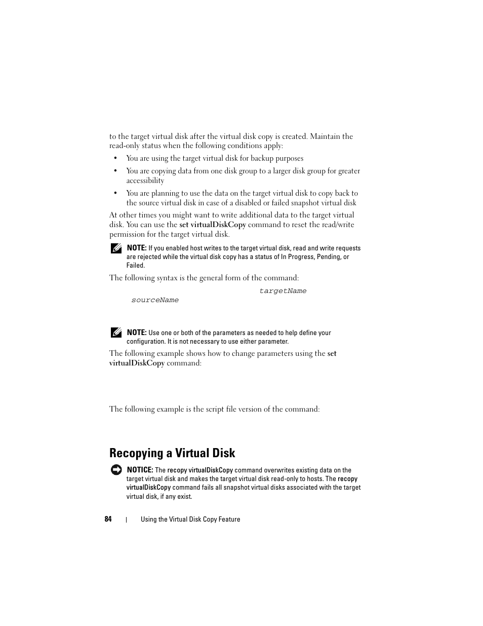 Recopying a virtual disk | Dell PowerVault MD3000 User Manual | Page 84 / 246