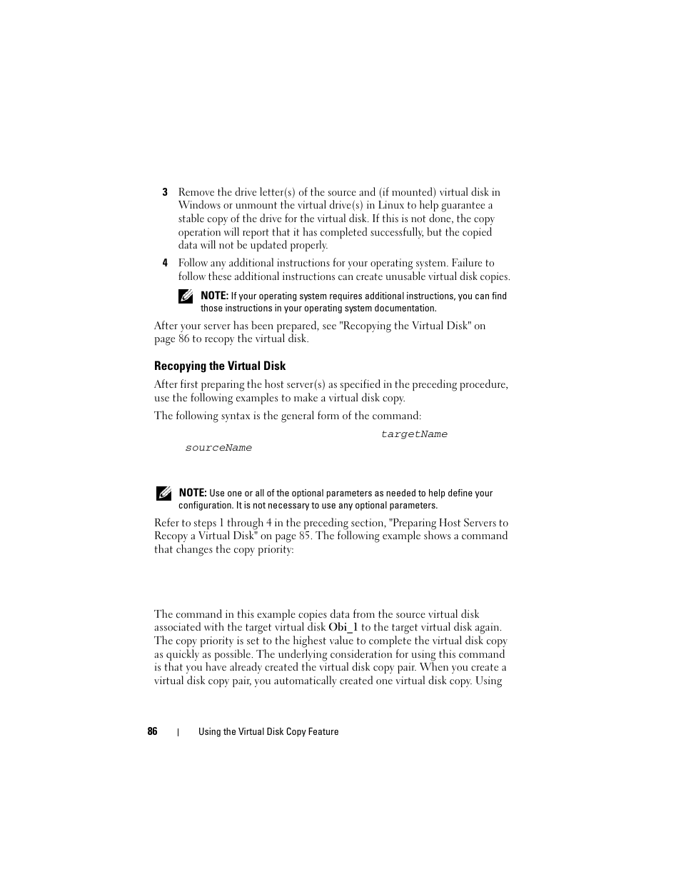 Recopying the virtual disk | Dell PowerVault MD3000 User Manual | Page 86 / 246