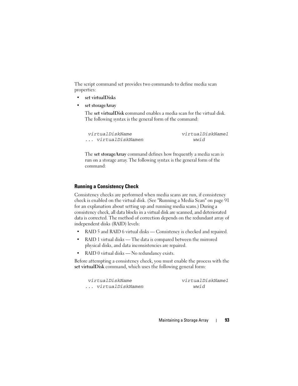 Running a consistency check | Dell PowerVault MD3000 User Manual | Page 93 / 246