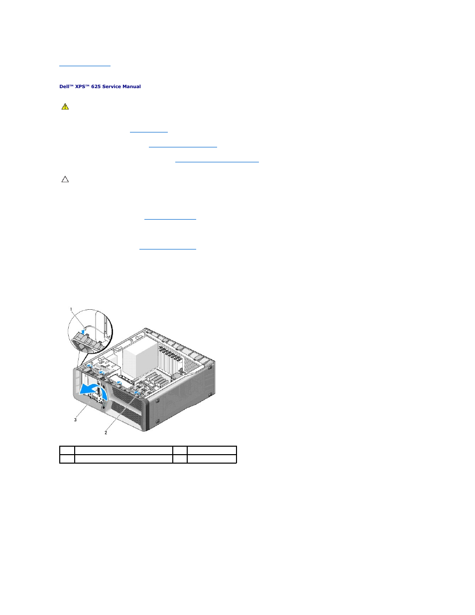 Replacing the front i/o panel | Dell XPS 625 (Early 2009) User Manual | Page 27 / 44