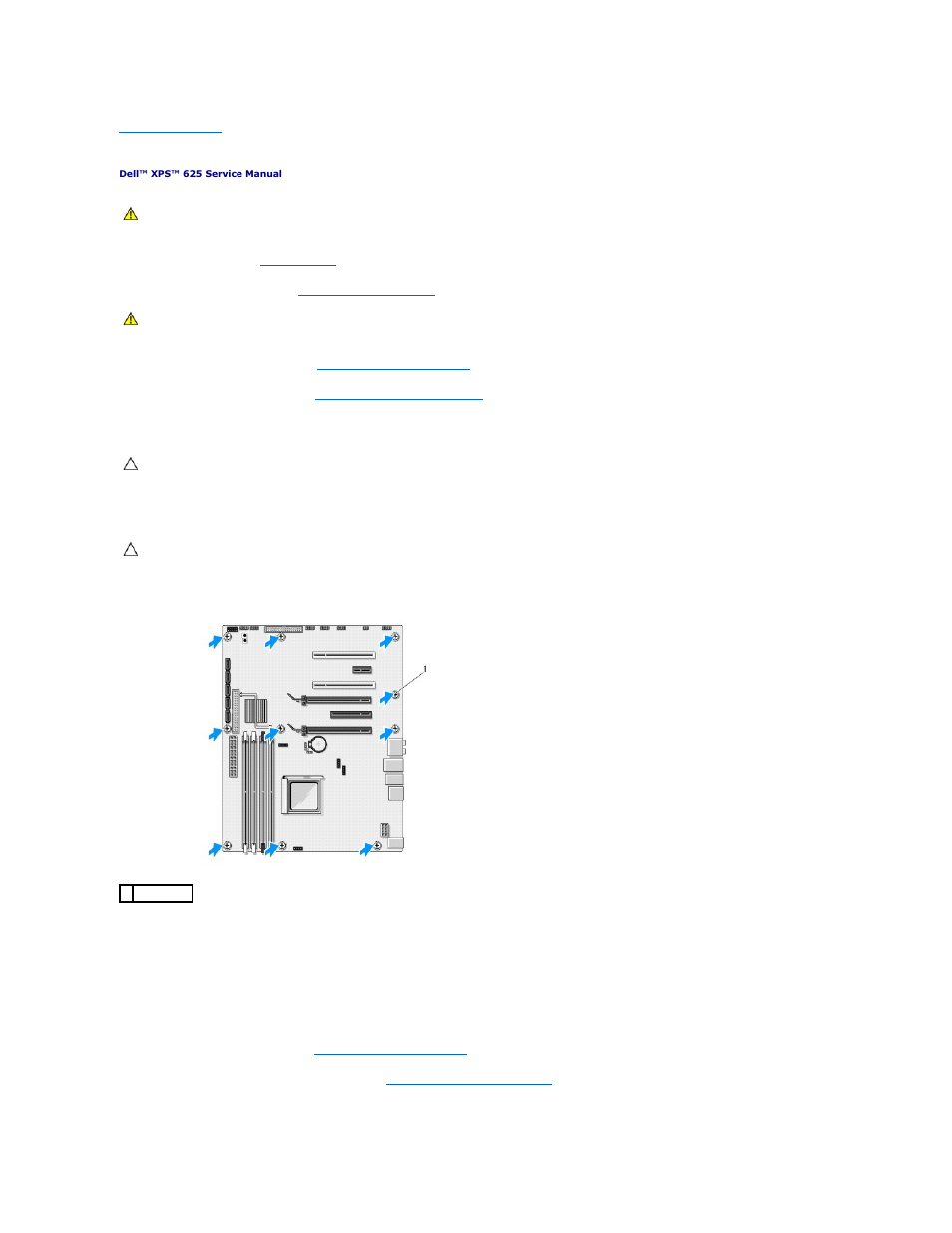 Replacing the system board | Dell XPS 625 (Early 2009) User Manual | Page 41 / 44