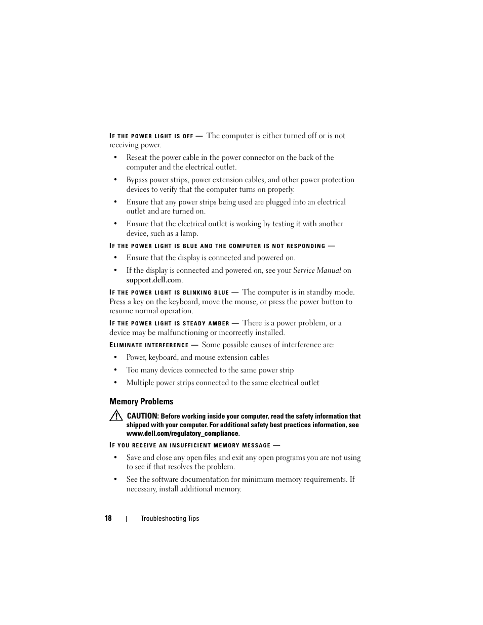 Memory problems | Dell OptiPlex FX160 (Late 2008) User Manual | Page 18 / 42