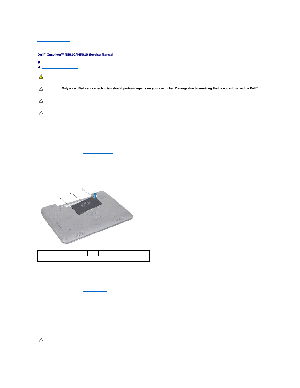 Base cover, Removing the base cover, Replacing the base cover | Dell Inspiron 15 (N5010, Early 2010) User Manual | Page 2 / 51