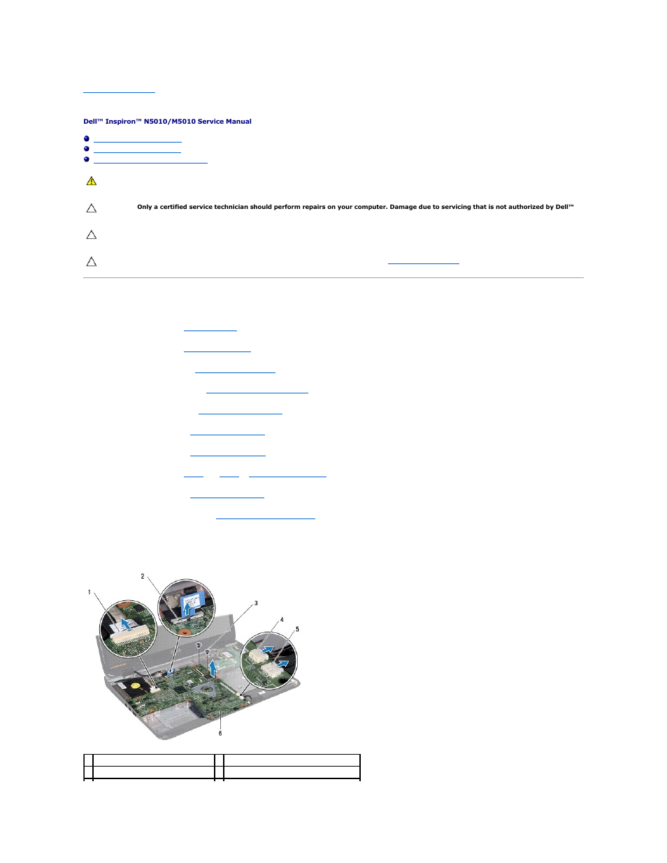 System board, Removing the system board | Dell Inspiron 15 (N5010, Early 2010) User Manual | Page 46 / 51