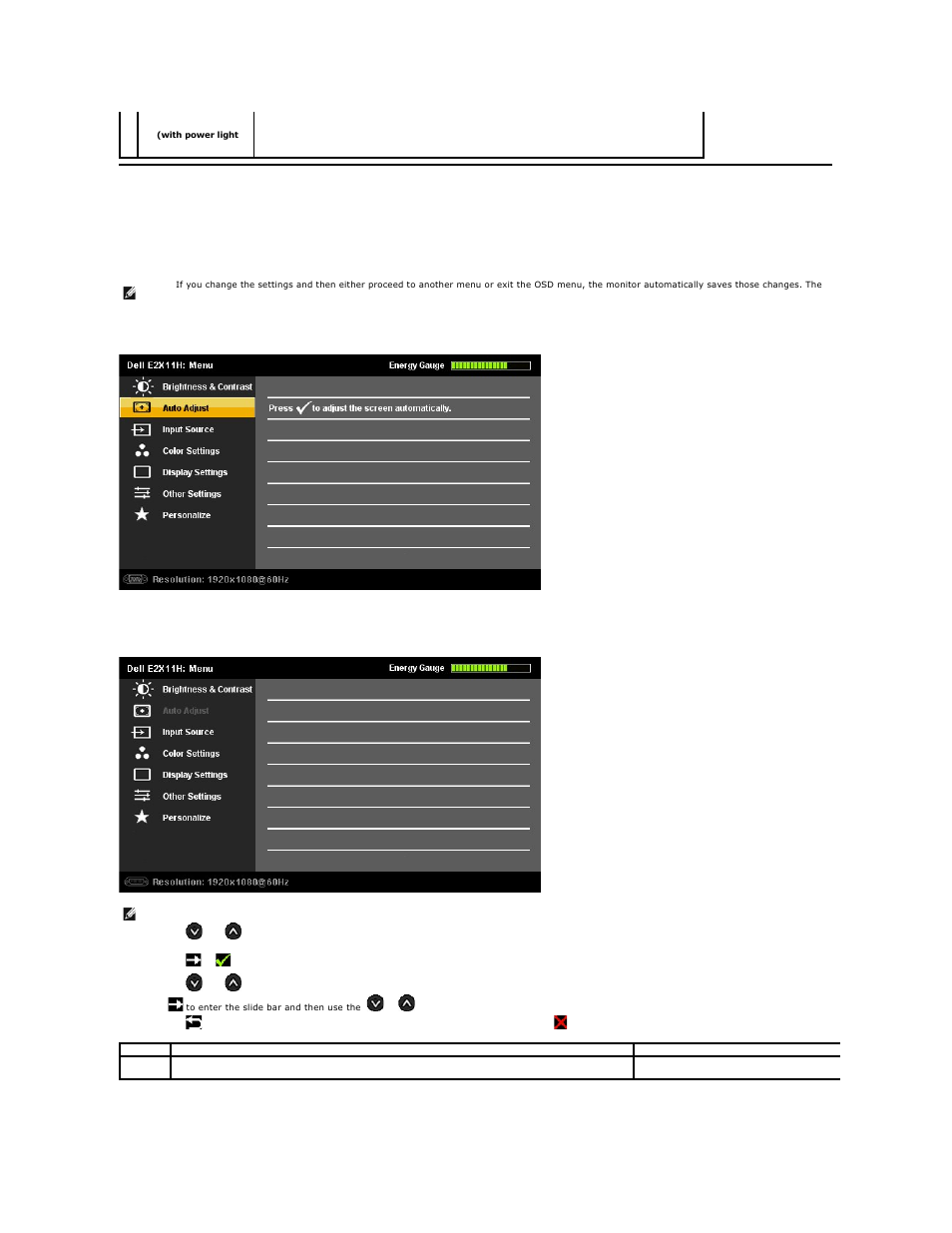 Using the on-screen display (osd) menu, Accessing the menu system | Dell E2311H Monitor User Manual | Page 16 / 33