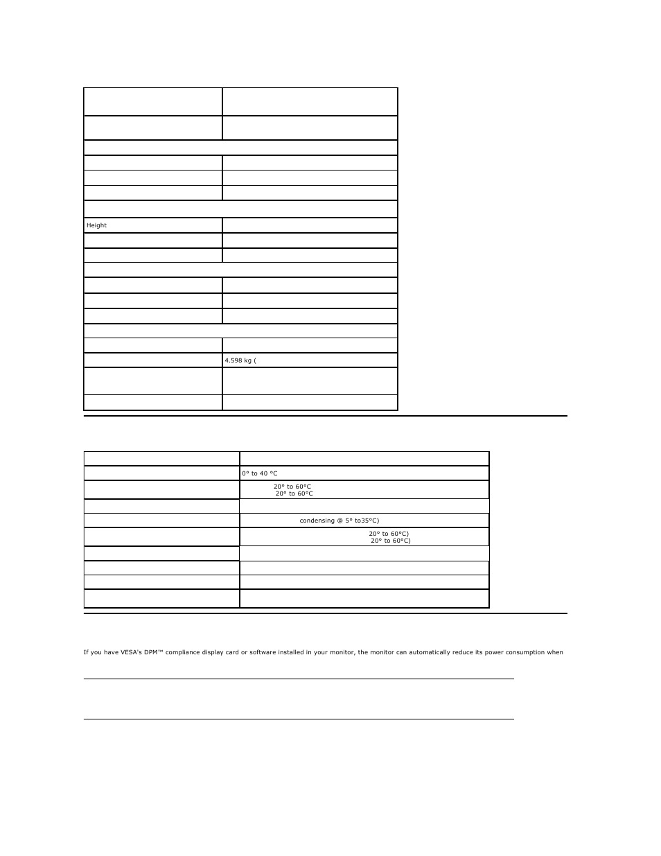 Environmental characteristics, Power management modes | Dell ST2010B Flat Panel Monitor User Manual | Page 6 / 29