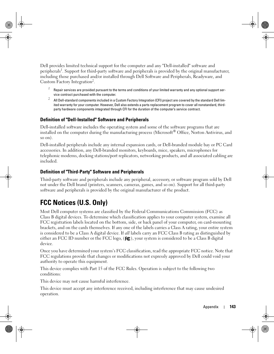 Fcc notices (u.s. only) | Dell XPS 700 Jet Black User Manual | Page 141 / 174