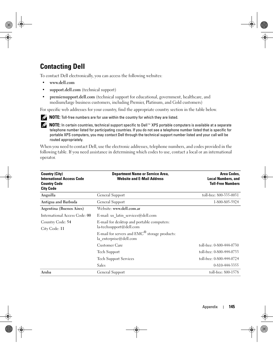 Contacting dell, Contact dell (see "contacting dell" on | Dell XPS 700 Jet Black User Manual | Page 143 / 174