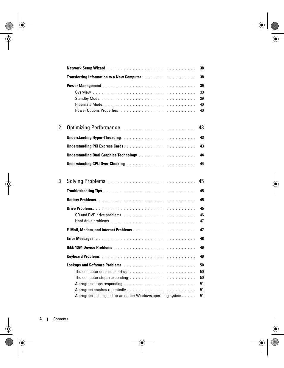 2optimizing performance, 3solving problems | Dell XPS 700 Jet Black User Manual | Page 2 / 174