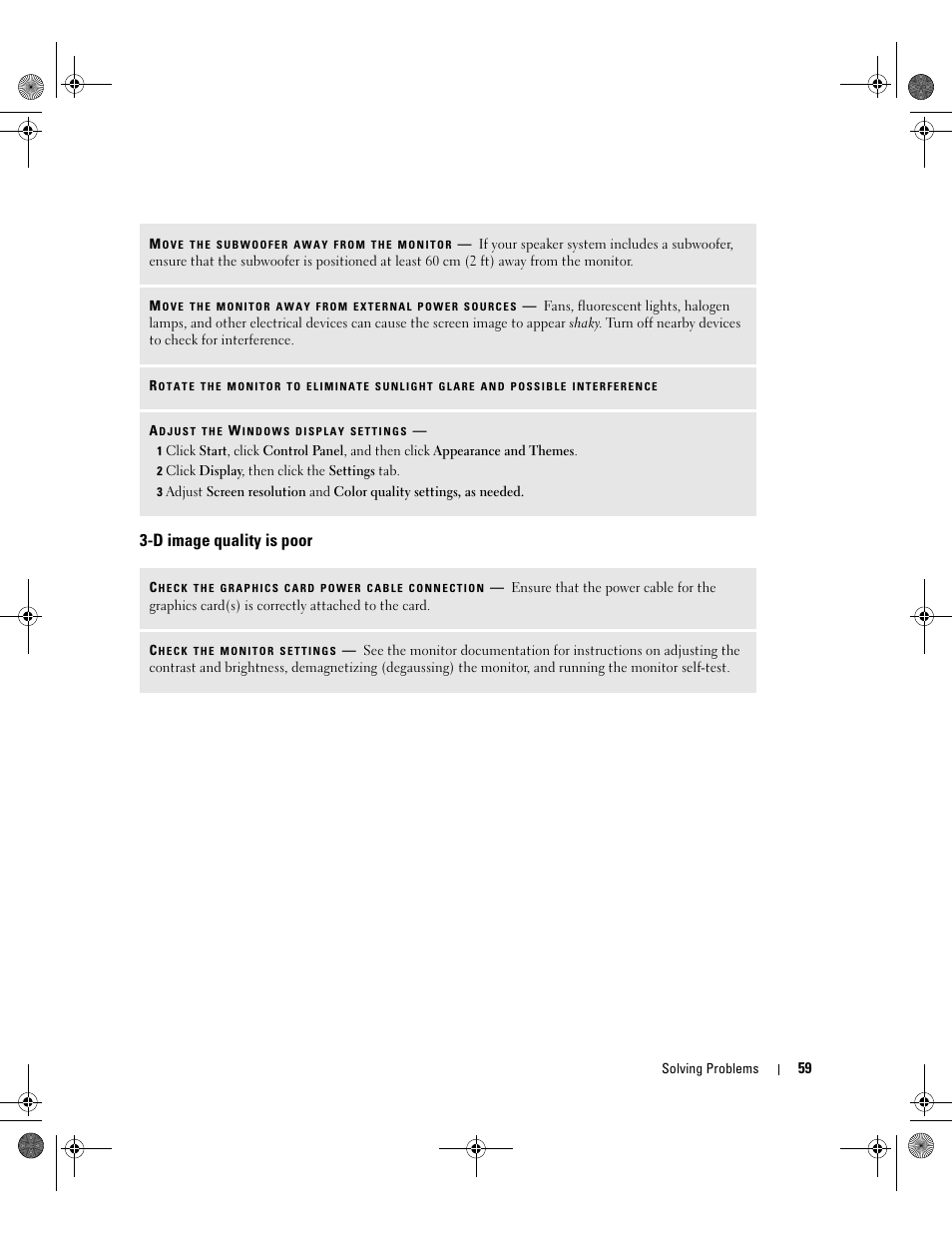 D image quality is poor | Dell XPS 700 Jet Black User Manual | Page 57 / 174