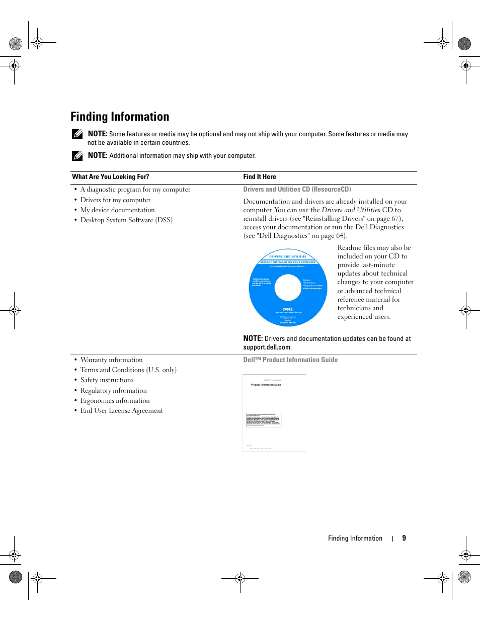 Finding information | Dell XPS 700 Jet Black User Manual | Page 7 / 174