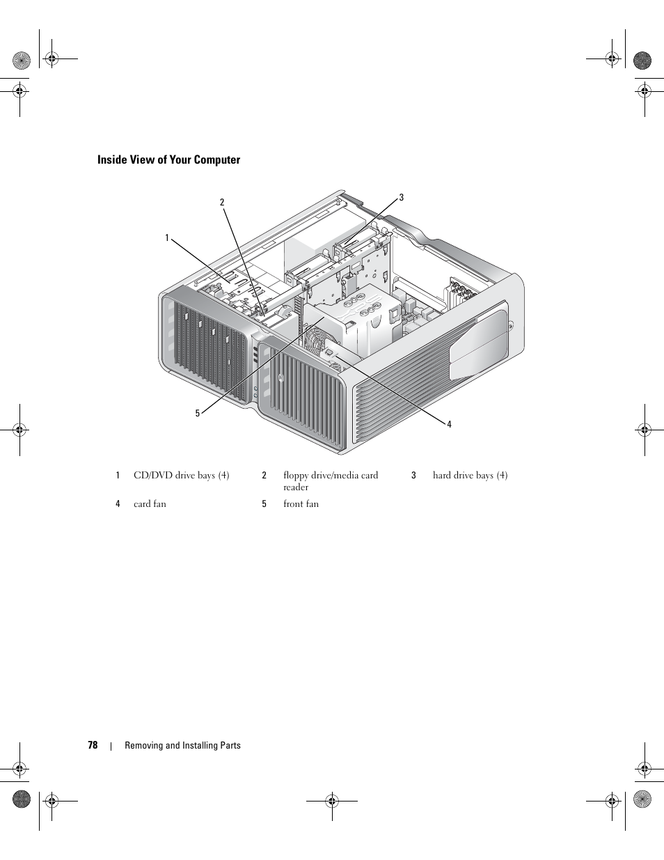 Inside view of your computer | Dell XPS 700 Jet Black User Manual | Page 76 / 174