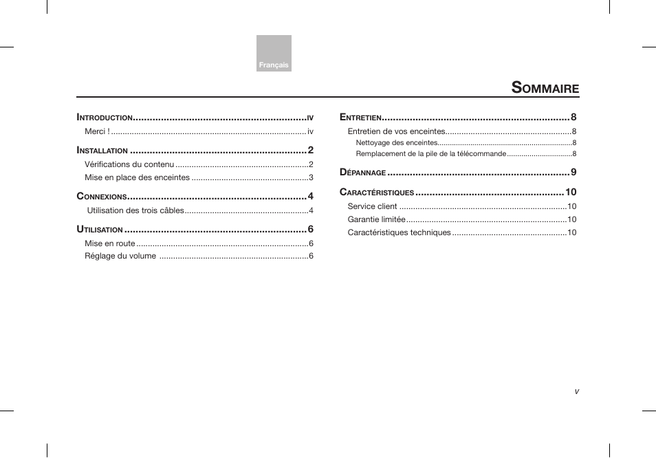 Ommaire | Bose Desktop Speaker User Manual | Page 33 / 44