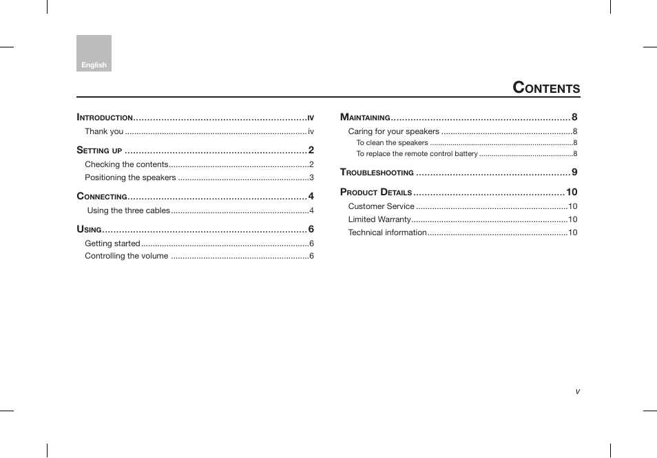 Bose Desktop Speaker User Manual | Page 5 / 44