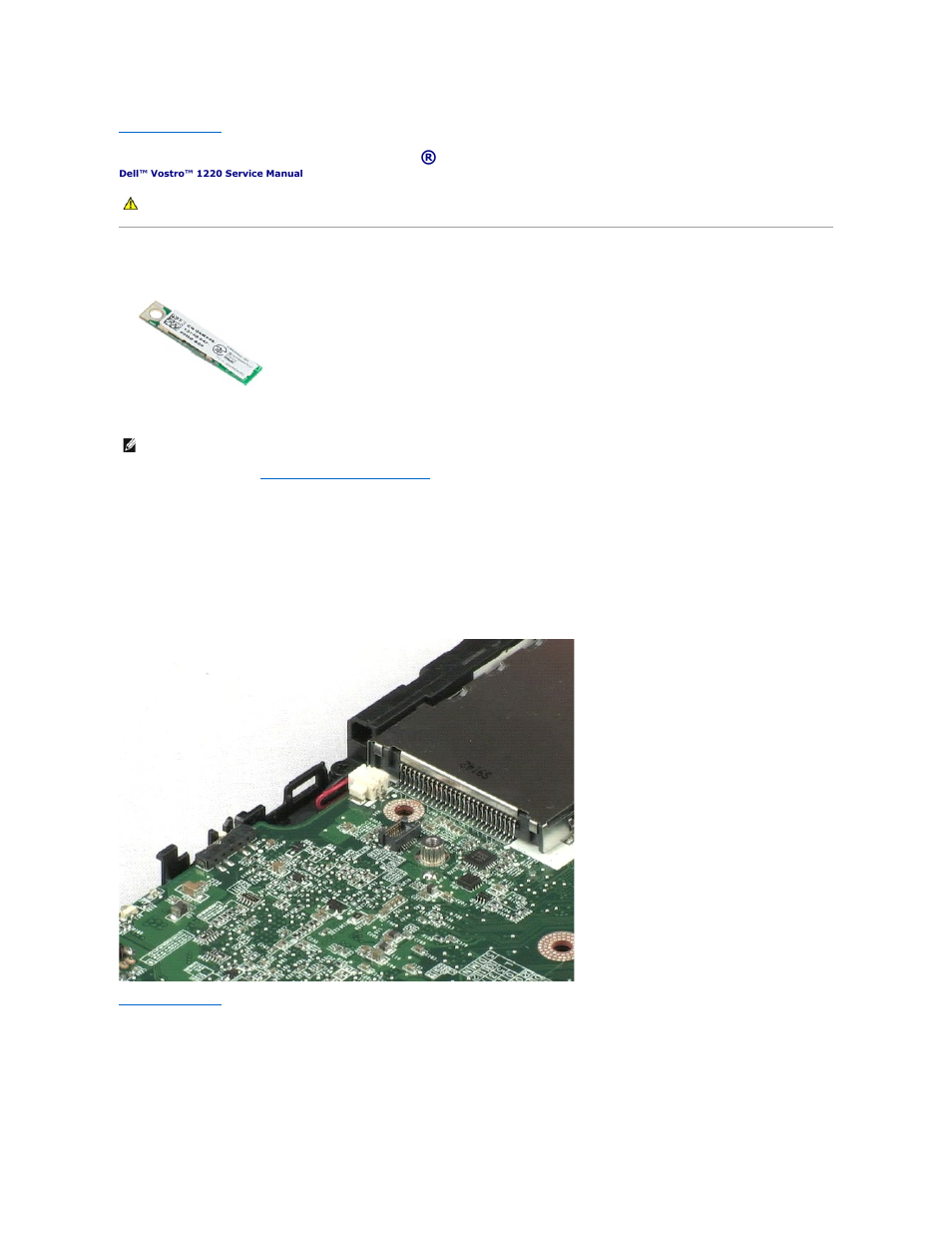 Removing the bluetooth module | Dell Vostro 1220 (Mid 2009) User Manual | Page 24 / 46